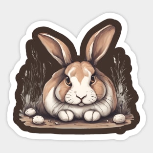 lazy rabbit fat Sticker
